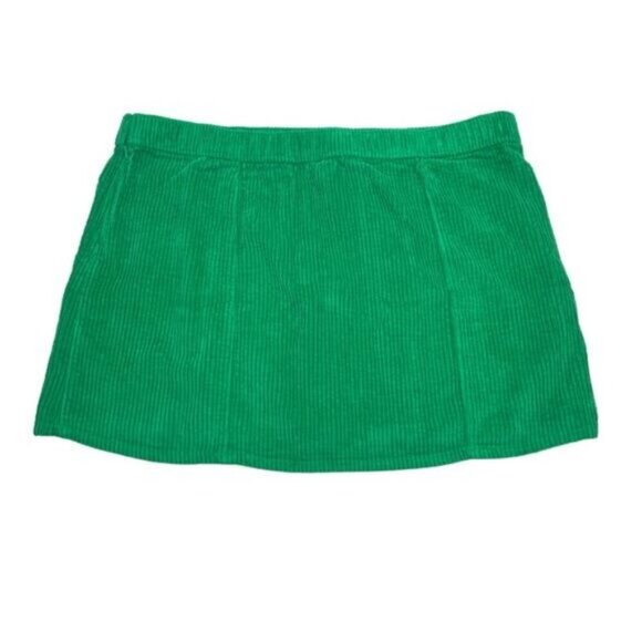 Aerie Women’s Green Corduroy Slit Mini Skirt Size Small - Picture 4 of 6